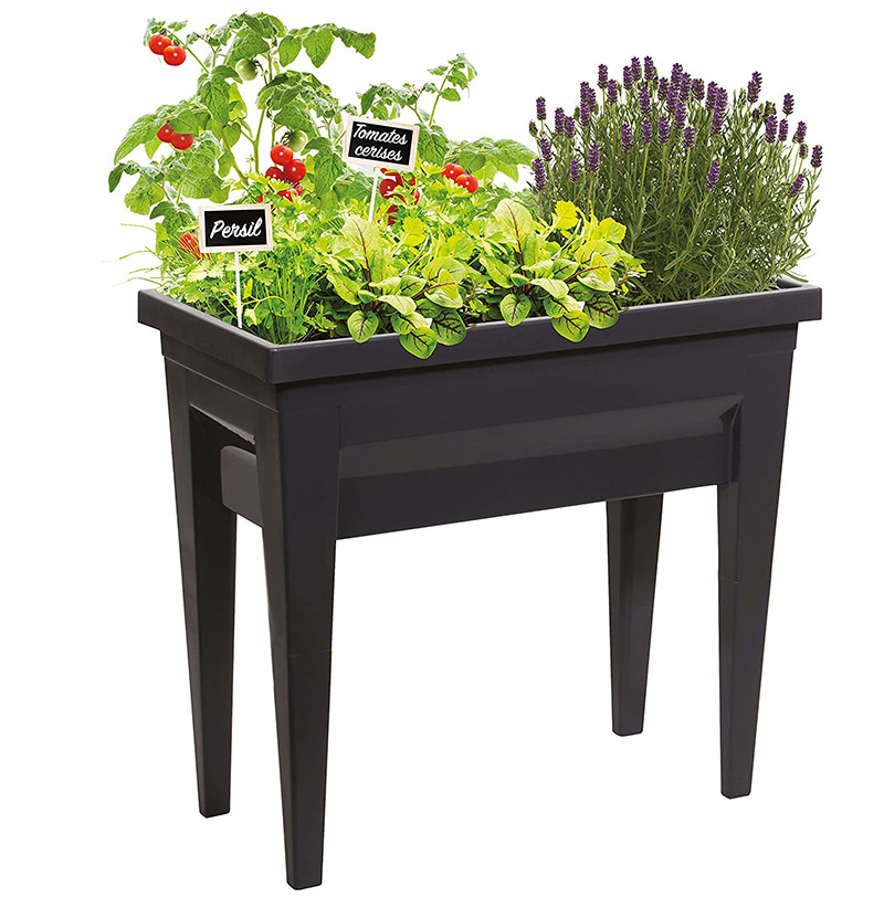 EDA Plastiques Espace potager Végétable City gris anthracite - 57 L