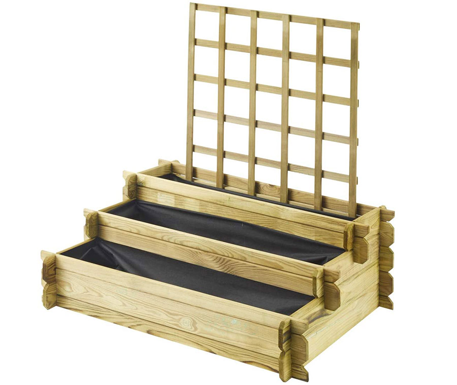 Forest Style Carre Potager Podium Angelic Treillis - 1000x800x400 mm - 3 etages - EP15mm