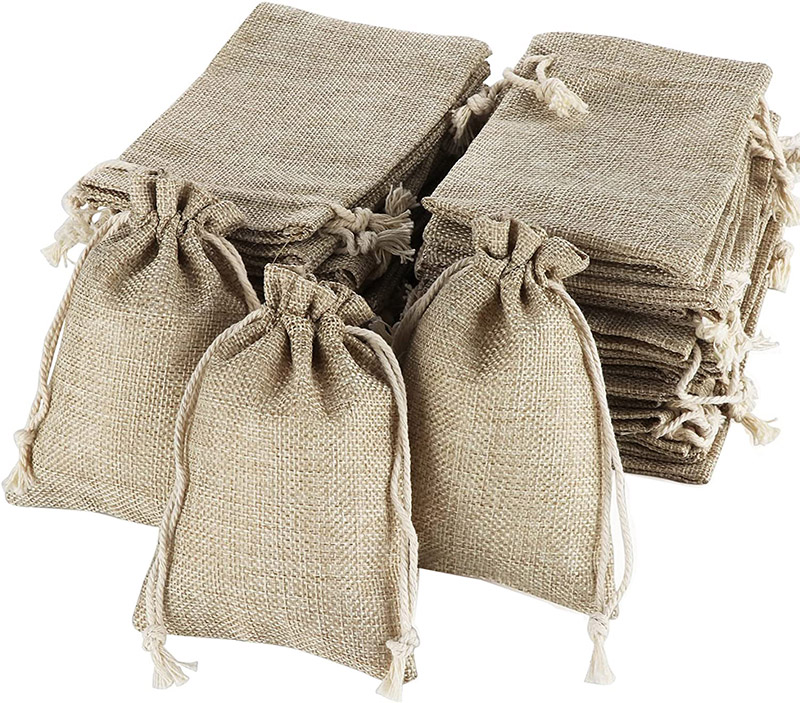 Test 50pcs Pochettes Sachets en Lin Chanvre avec Cordon de Serrage ilauke