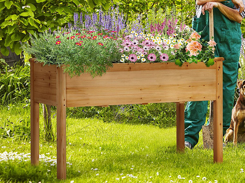 Yaheetech Lit de Jardin Surélevé Carré Potager sur Pieds