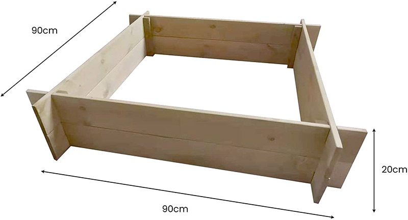avis SKYLANTERN Carré Potager en Bois Naturel 90x90x20 cm